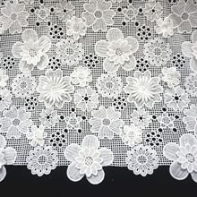 连衣裙辅料水溶蕾丝面料 牛奶丝刺绣满幅 重工订花3D立体贴花