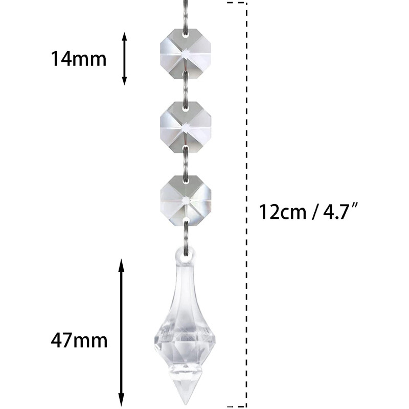 Juego de cuentas acrílicas puntiagudas en forma de gota de agua.