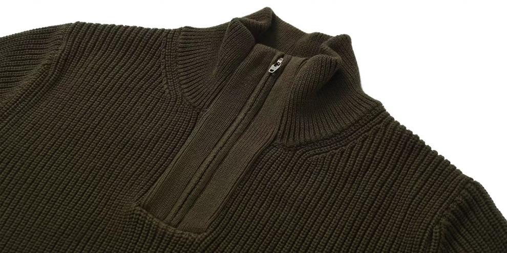 Half Zip Stand Up Collar Sweater, Men's Autumn And Winter Knitted Sweater, Thread Sweater, Hoodie Trend_voghion.com