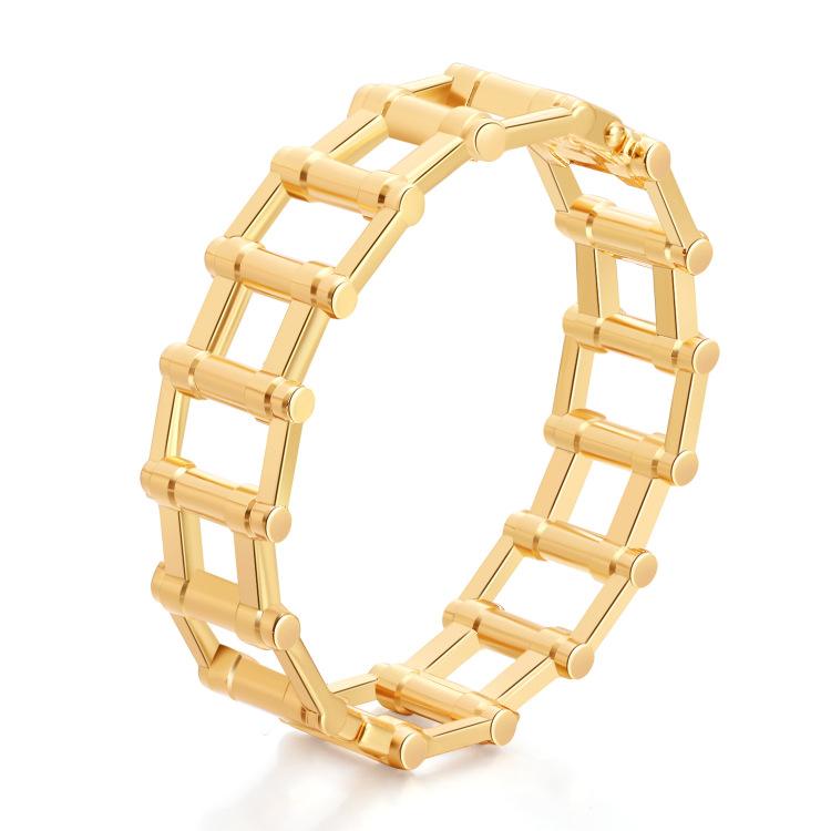 Simple Geometric Alloy Hollow Bracelet display picture 1