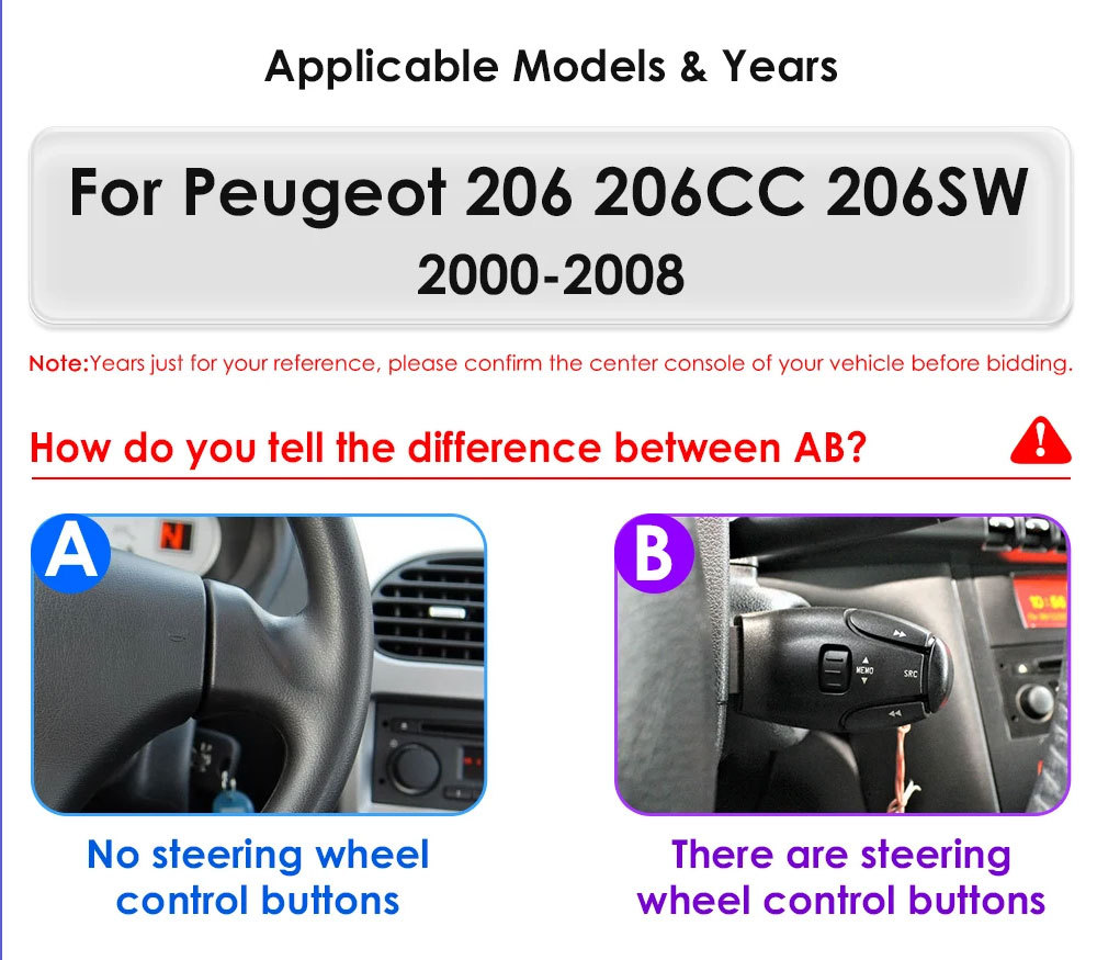 Suitable for Peugeot 206 Android 7inch Car Gps Bluetooth Carplay Car Navigation System Central Control Smart Car System
