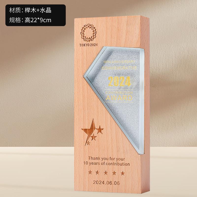 Trofeos de cristal coloridos personalizados metales de alta calidad creativos de resina de pentacos excelentes empleados medalla de grabación ordenada chapado en oro