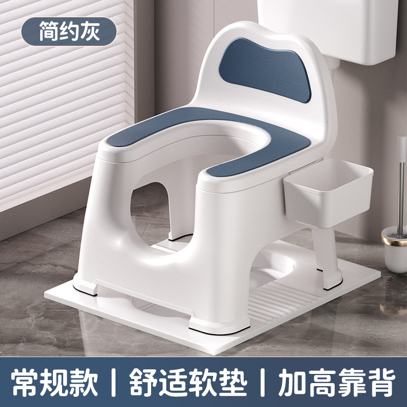 Silla Inodoro Portátil para Adultos de Plástico Lavable para Baño image 10