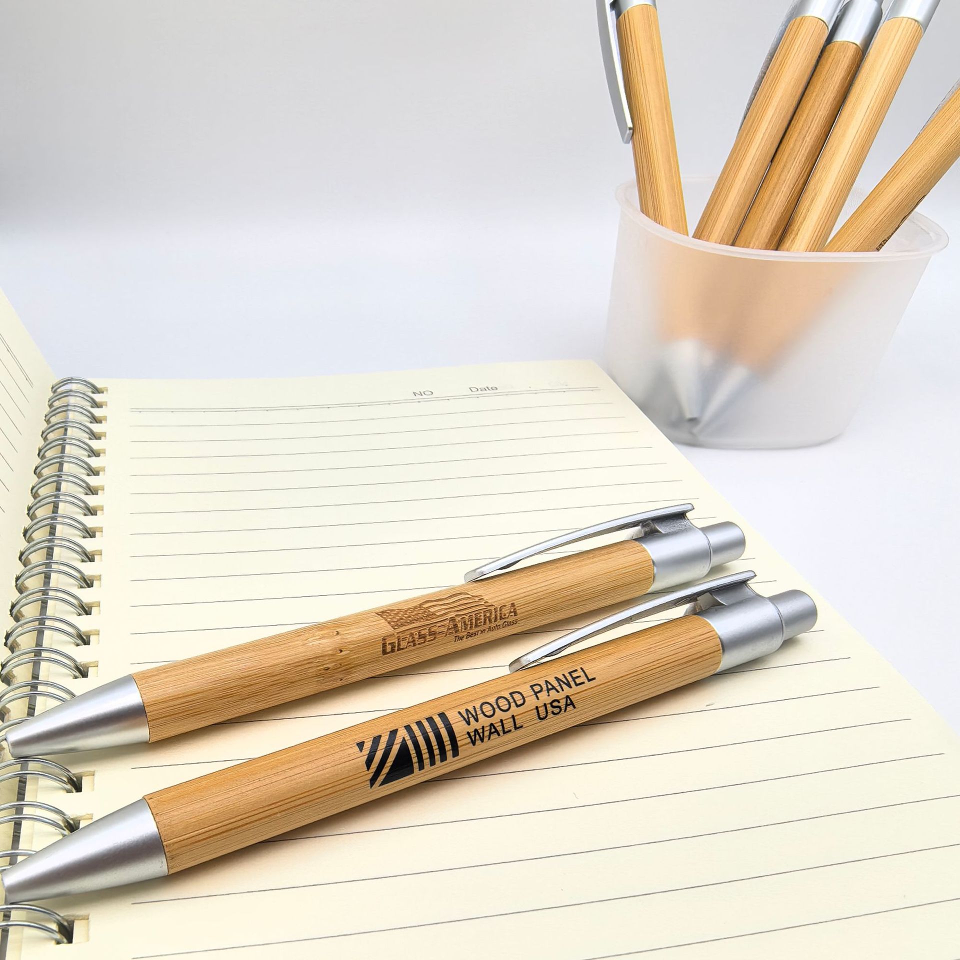 Protección ambiental transfronteriza plata bolígrafo de bambú bolígrafo personalizado logotipo de bambú bolígrafo de regalo de publicidad