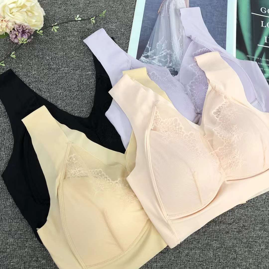 Nueva taza de látex sin marcas de alta calidad, chaleco de dama sin anillo de acero, bra de yoga, ropa interior deportiva, mujer al por mayor