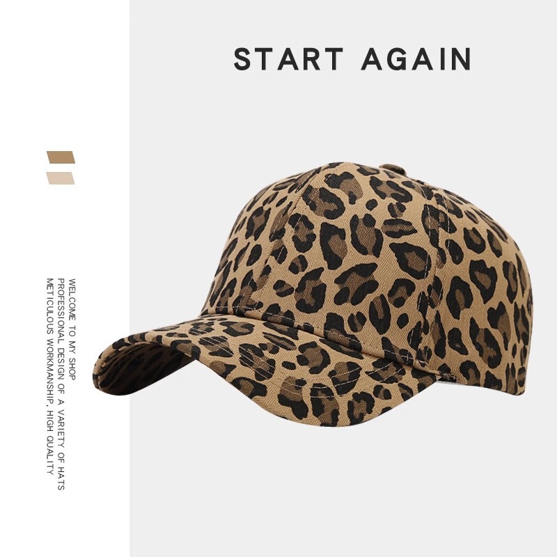 Spring and Summer Fashion Leopard Print Baseball Cap Outdoor Casual Cap Sunscreen Hat for Young Men and Women