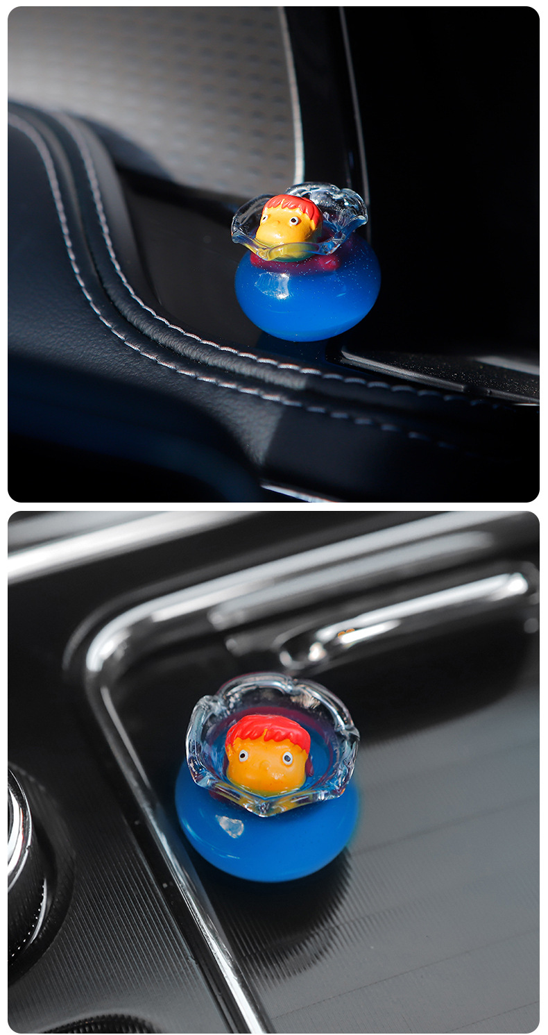 Goldfish Princess Ponyo on Ins Wind Cliff Creative Car Ornaments Cute Female Micro Landscape Car in the Console