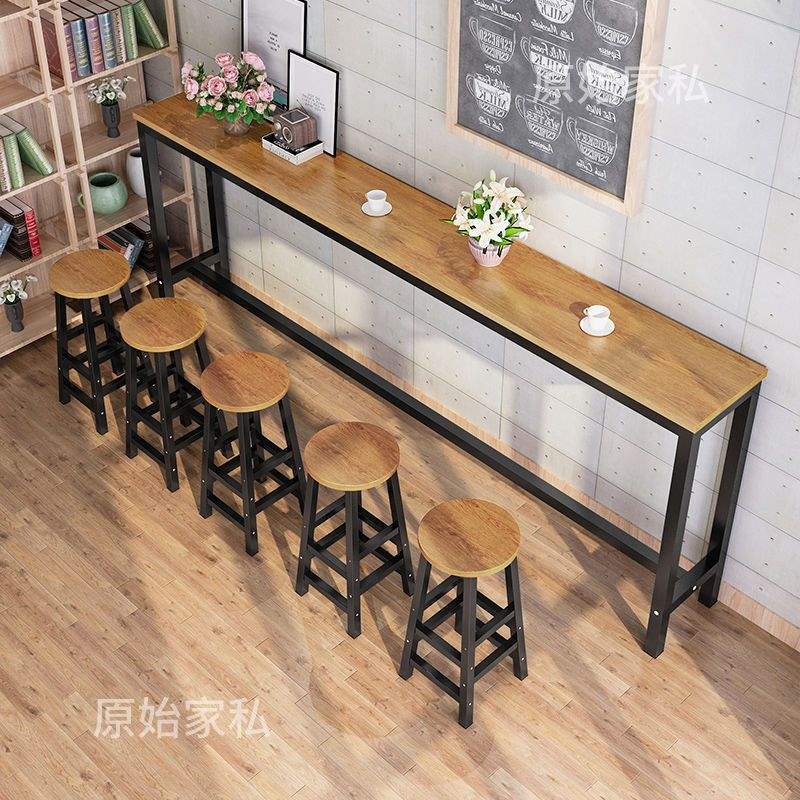 Bar Table, Long Table Against the Wall, Home High Table, Milk Tea Shop Table and Chair Combination, Long Narrow Coffee Table, Bar Table