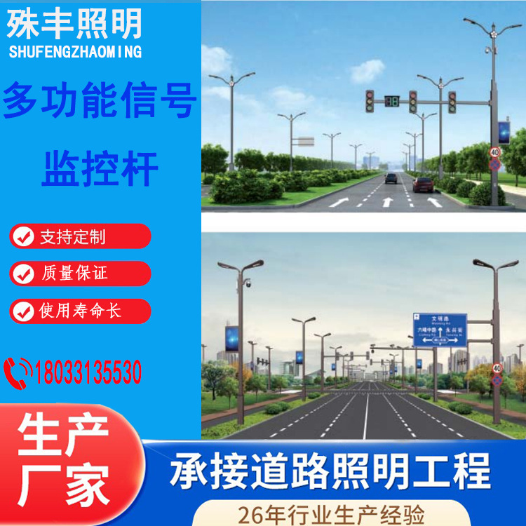 多功能城市交通道路监控杆立杆八角监控杆电子监察监控杆一体立杆