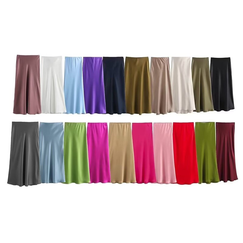 Foreign trade list! Summer New Women's Clothing French Fashion Silk Satin Texture High Waist Long Skirt Women's 8632845 Foreign trade list! Summer New Women's Clothing French Fashion Silk Satin Texture High Waist Long Skirt Women's 8632845