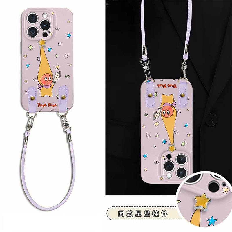 旋转持剑星星人挂绳适用苹果17/16/15手机壳华为pura70小米14荣耀|undefined