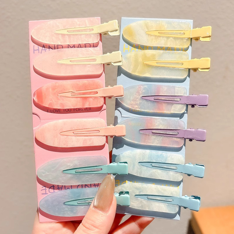 Crema ondulado punto arco clip para el cabello de la mujer adorable lateral cabello roto frisa clip de boca de pato clip para la niña clip para el cabello