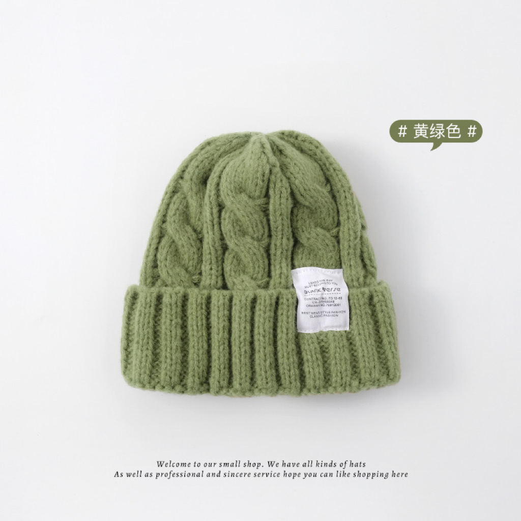 Sombrero de estudiante de estilo japonés femenino Otoño e Invierno de alto aspecto ins sombrero de lana de punto grueso versátil suelta gran circunferencia de la cabeza sombrero frío