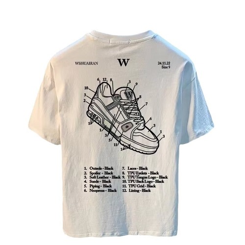 Heavyweight pure cotton short-sleeve T-shirt, casual fashion for men and women, summer Insta-style white match round neck top, trendy versatile men's half-sleeve shirt