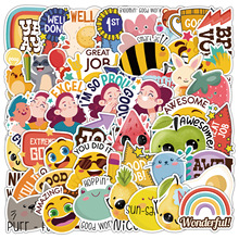 50张学生奖励贴纸文具盒吉它电脑装饰贴画防水创意文具卡通贴纸