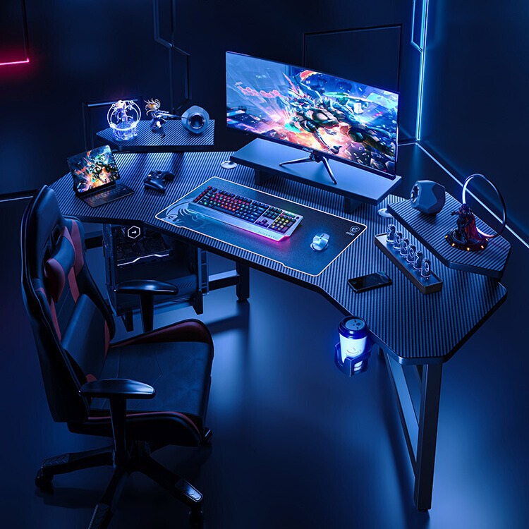 Mingzheng Furniture Factory Aircraft Gaming Table Desktop Computer Desk and Chair Set Home Bedroom Internet Celebrity Live Game Table