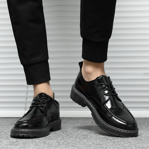 Dropshipping 2024 new cross-border men's shoes casual business formal leather shoes men's British black small leather shoes for work