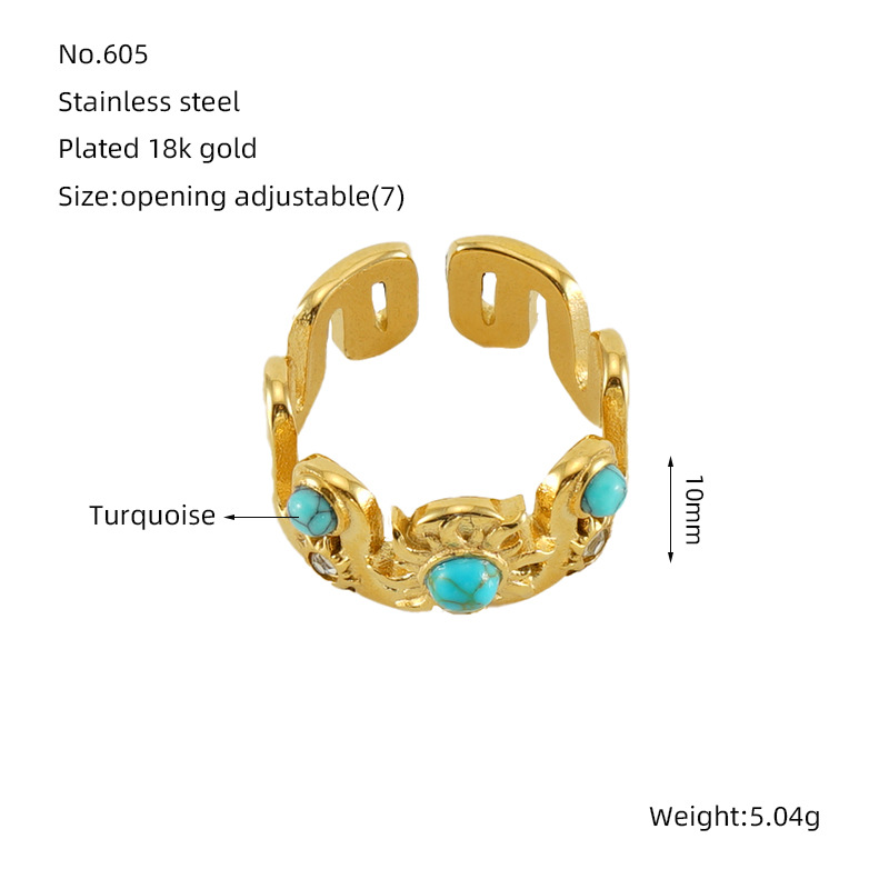 Transfronterizo europeo y americano estilo retro anillo de acero inoxidable con incrustaciones de Pavo Real anillo unisex joyería al por mayor