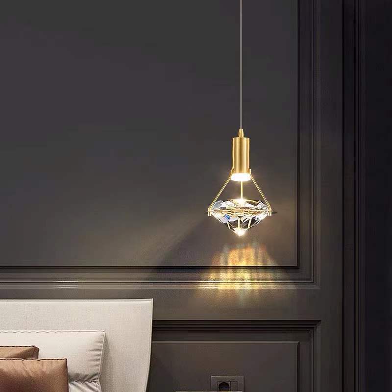 Luz de lujo simple dormitorio cabecera led pequeño chandelier pared de fondo hotel un solo cabezal chandelier bar pasillo lámpara