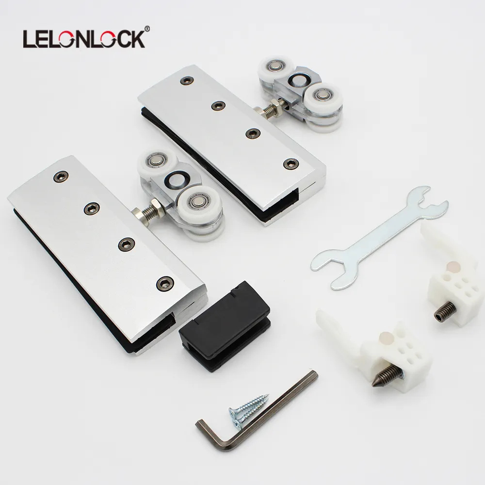 Puerta corredera de vidrio rueda colgante pista puerta de vidrio pesado polea de carga 120KG vidrio puerta corredera corrediza accesorios de hardware