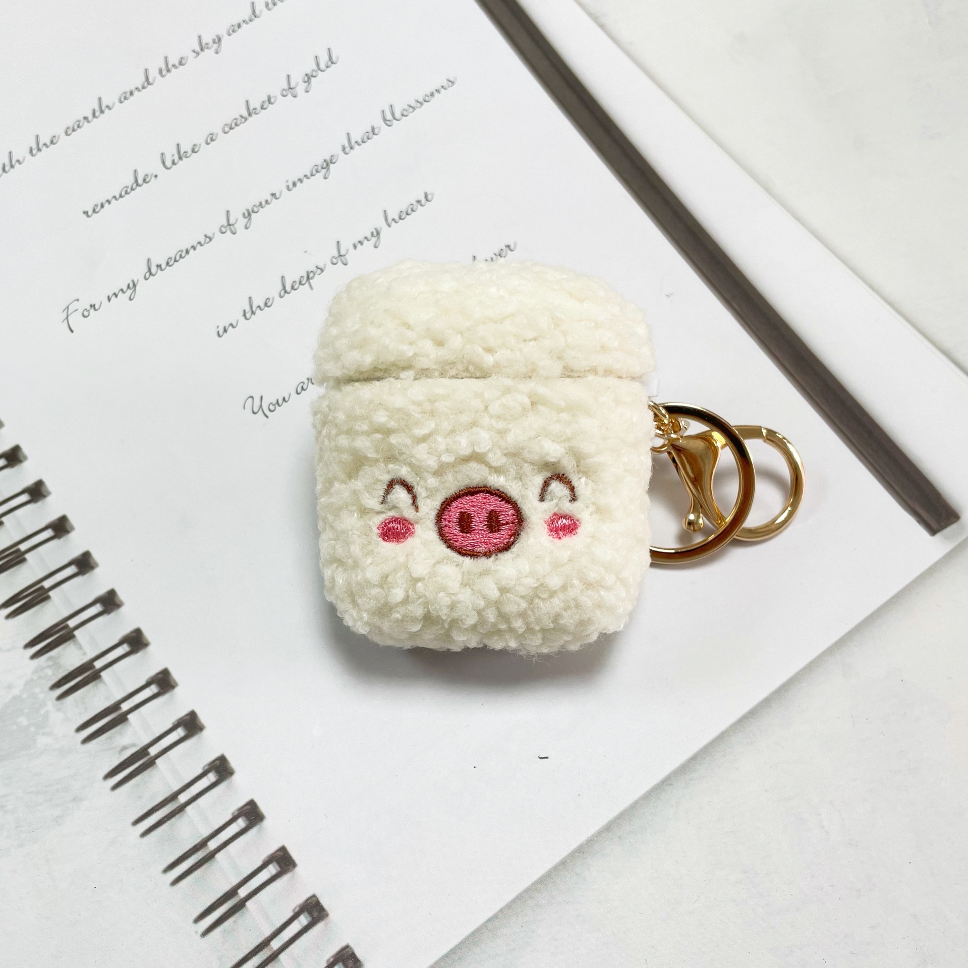 Adecuado para Apple headset protector Shell airpodspro1/2/3 generación cubierta del auricular mullido bordado muñeca soft shell