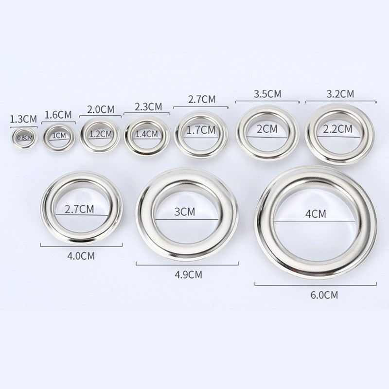 铜铁鸡眼扣金色银色3mm-17mm现货批发金属气眼鞋孔箱包辅料气眼扣
