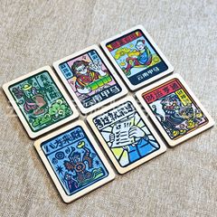 雲南麗江大理木造染めカラー瓦猫甲馬民俗神仙祈祷版抽象冷蔵庫貼り旅行