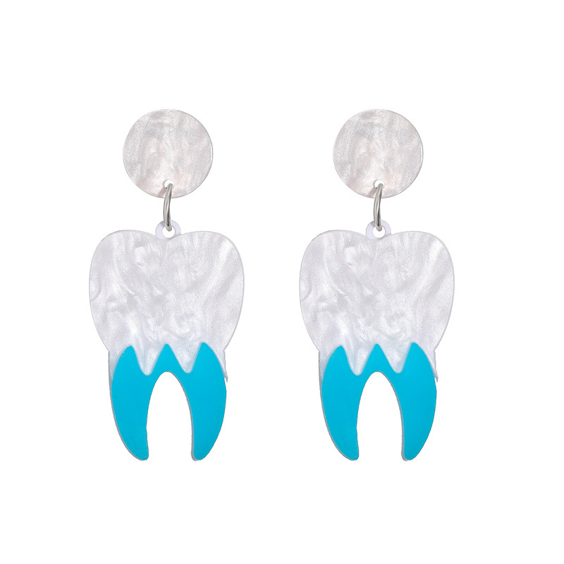 Cross-border horror fangya Halloween pendientes personalidad de la moda de acrílico pata bruja fantasma espárragos pendientes
