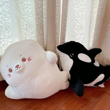 凯佩珑新品海洋宝宝系列海豚海豹杀人鲸大抱枕棉填充可爱公仔玩偶