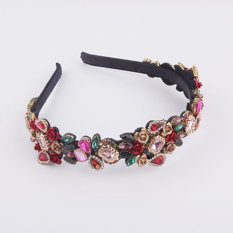 New Fashion Baroque Alloy Diamond Flower Headband display picture 3