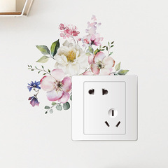 KG299外貿花朵葉子開關貼臥室客廳玄關牆面美化裝飾牆貼紙批發