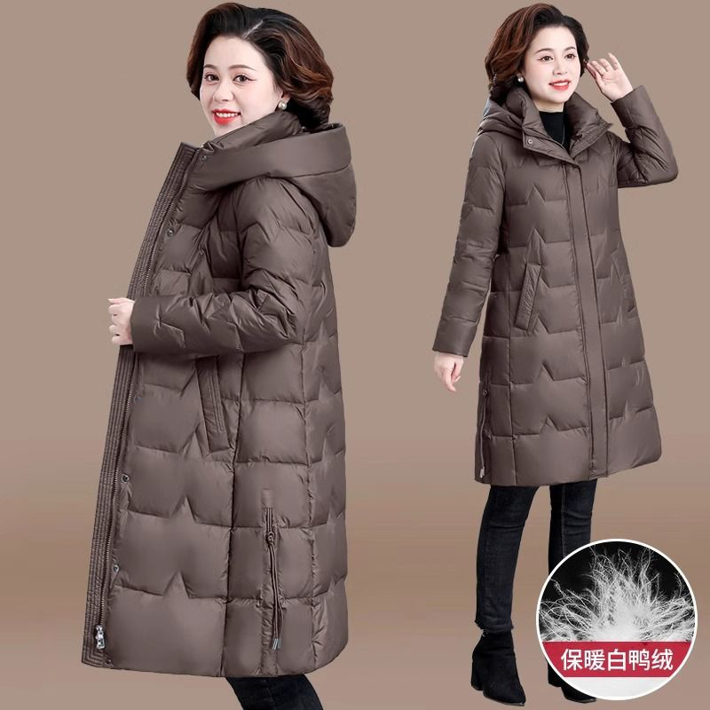 中老年女士冬装羽绒服新款妈妈秋冬长款衣服女中年人冬季外套