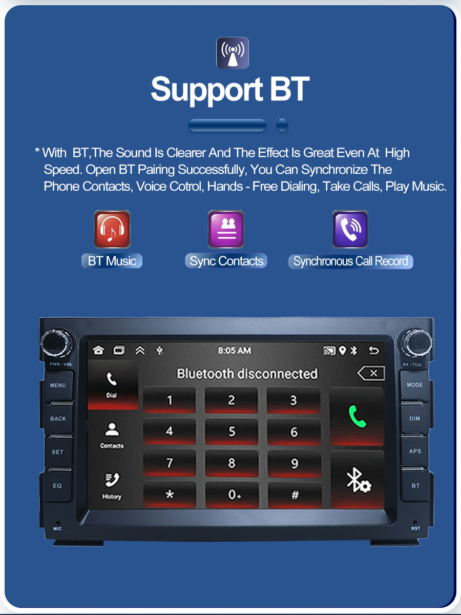 Suitable for 7inch Kia Special Android Car Navigation Bluetooth Gps High-Definition Reversing Image Wireless Carplay