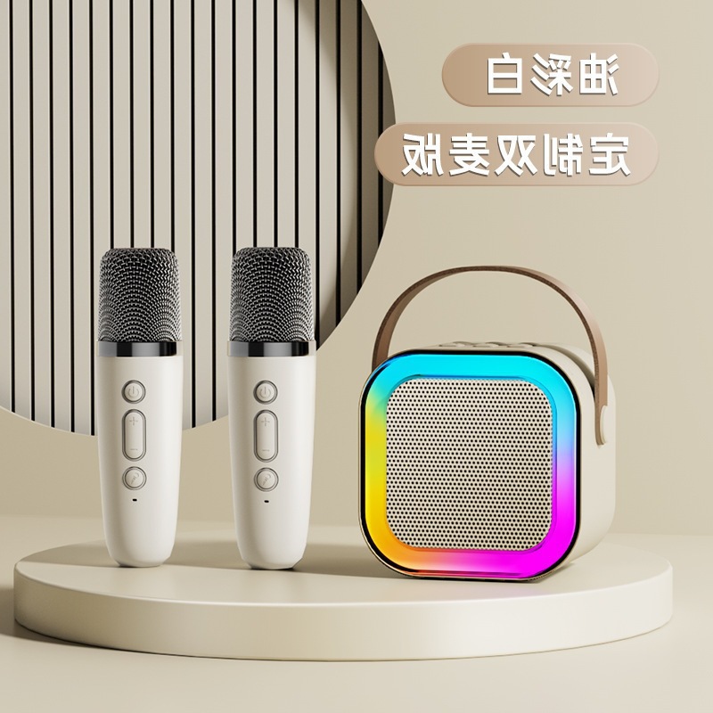 K12 Bluetooth Speaker Mini Portable Karaoke Microphone Wireless Bluetooth All-In-One Karaoke Singing Family Ktv