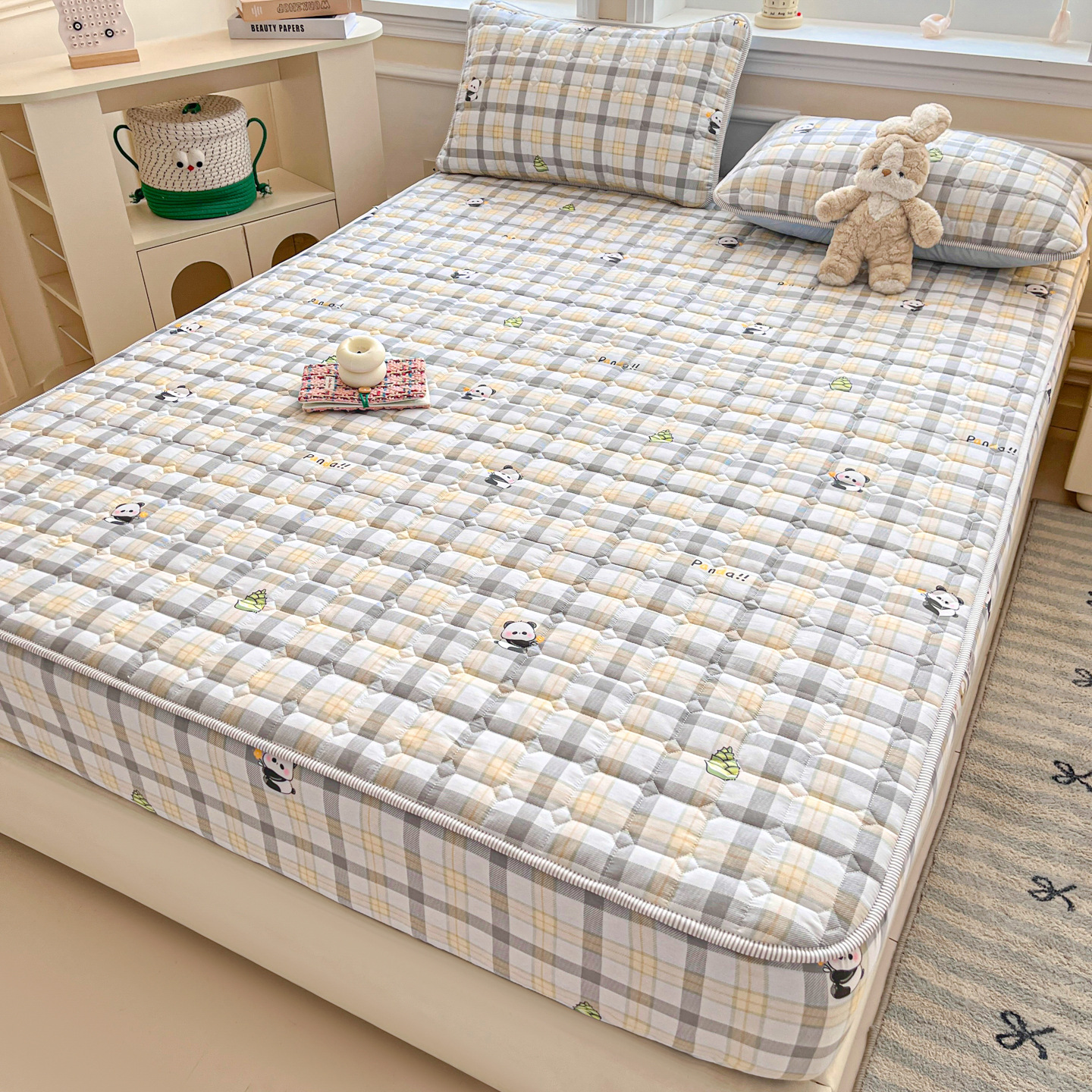 Class a Cotton Quilted Bed Sheet Single Piece Thickeneded Anti-Slip Dirt-Proof Bed Cover Simmons Mattress Protector Bedding
