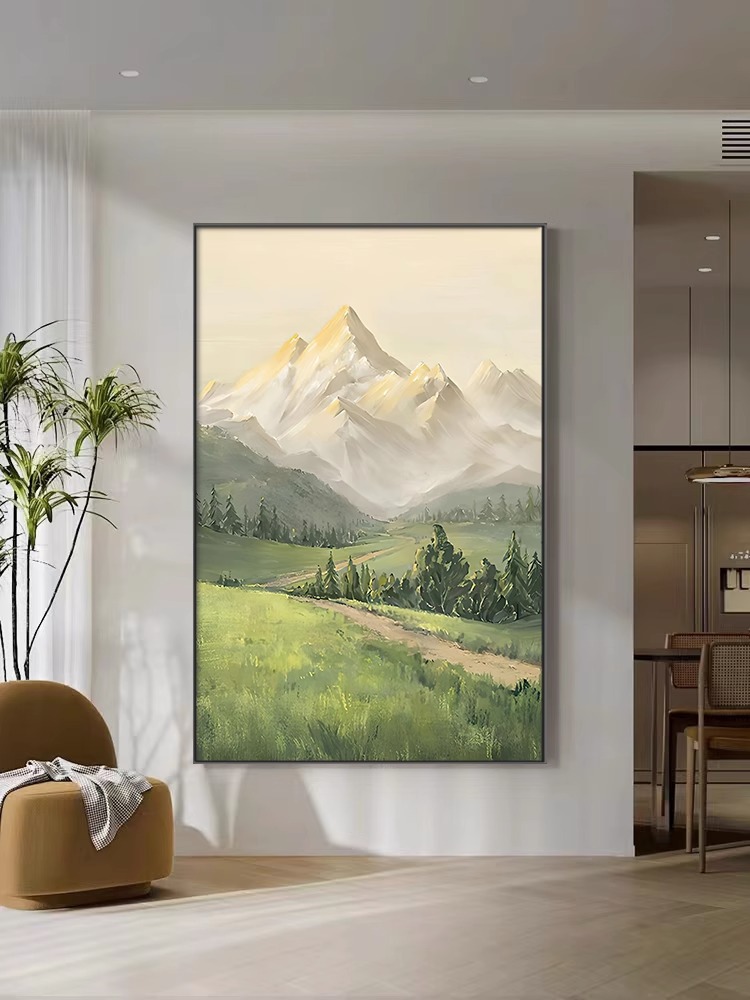 Simple and light luxury living room hanging paintings