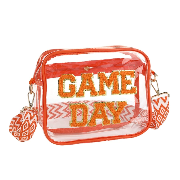 Orange one-shoulder bag PVC