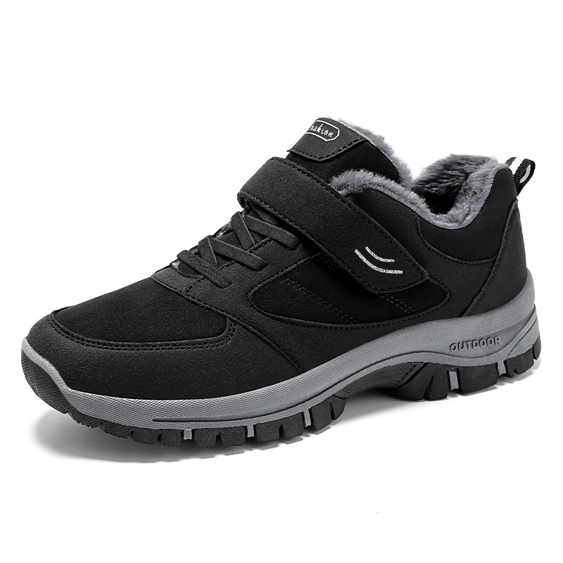 Nuevos zapatos de invierno para hombre de algodón, zapatos de invierno para hombre con forro polar, engrosados, con velcro, cómodos para personas mayores, zapatos cálidos para caminar, botas de algodón para hombre.
