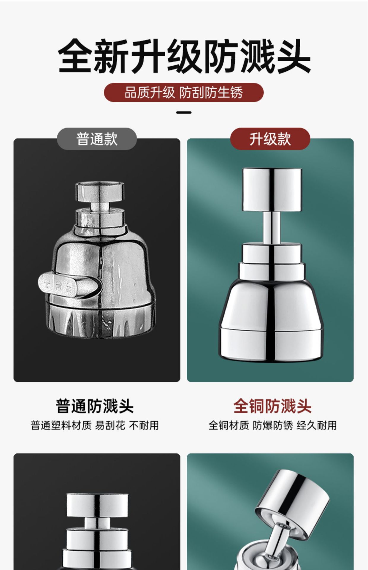 Kitchen faucet extender, anti-splash wonder, special for sink, cold and hot universal external connection, all-copper shower head details Picture