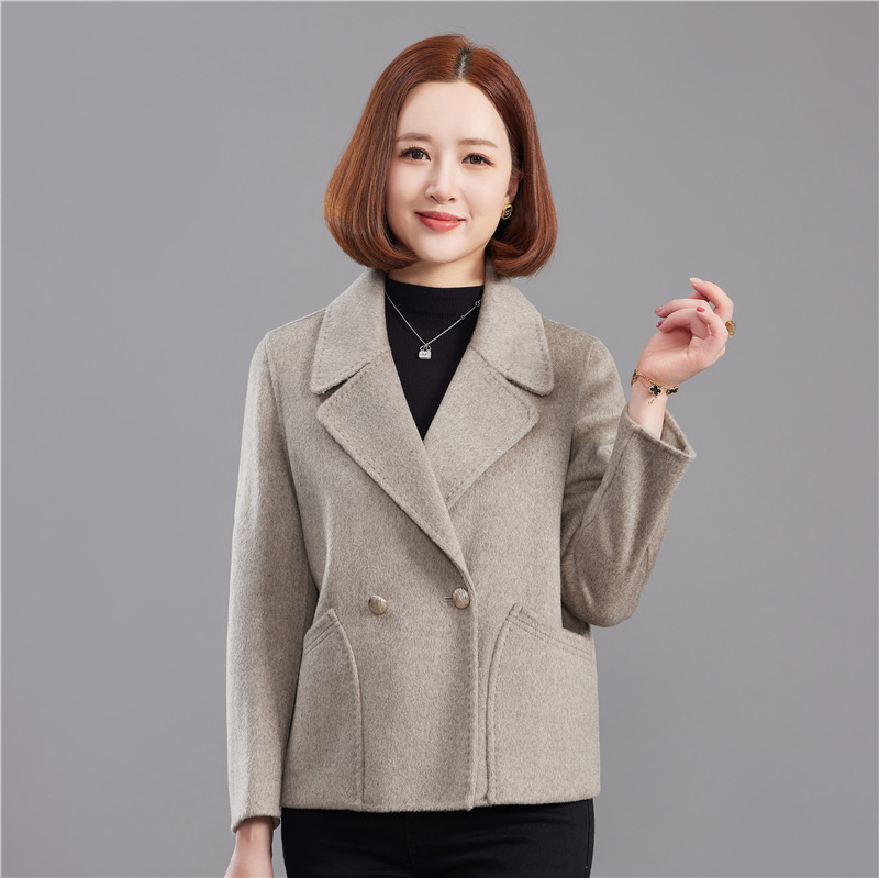 Autumn 2024 New Double-sided Cashmere Coat Little Women's Wool Coat Korean Loose Small Suit