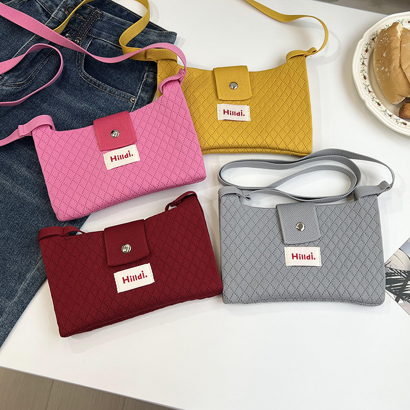 Bolso bandolera 2024 nuevo estilo dopamina color moda todo fósforo diario viajero casual bolso de transporte tejido de estilo japonés y coreano