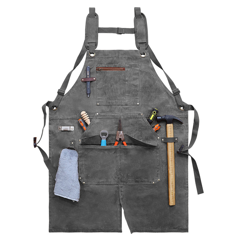 Transfronterizo Amazon delantal lienzo de cera al por mayor herramientas de distribución al por mayor electricista delantal de carpintería al por mayor personalizado