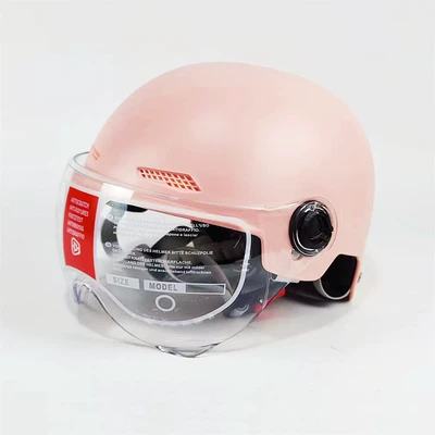 Motosiklet kaskı (dəbilqə) — motorcycles, wholesale - pink-transparent-short-mirror