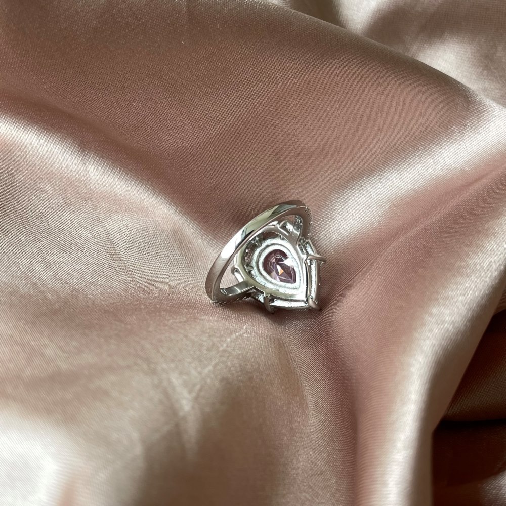 Fashion Water Droplets Sterling Silver Plating Rhinestones Rings 1 Piece