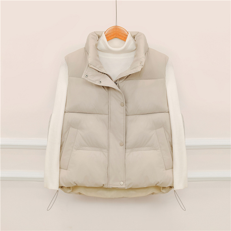 Chaleco de plumón de algodón para mujeres en el otoño y invierno de 2025 nuevo estilo coreano suelto y grueso chaleco de abrazadera sin mangas