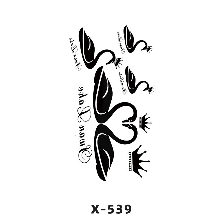 Arco de flor pequeña pegatinas de tatuaje fresco 3D dibujos animados transfronterizo Henna rosa impermeable texto en inglés pegatinas de tatuaje