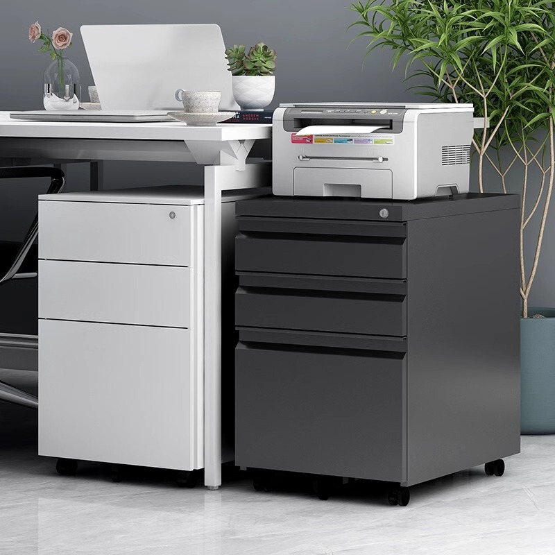 Mobile Cabinet under the Desk with Wheels, Three-Drawer Low Cabinet with Lock, Steel Storage Drawer Cabinet, Metal File Cabinet Mobile Cabinet under the Desk with Wheels, Three-Drawer Low Cabinet with Lock, Steel Storage Drawer Cabinet, Metal File Cabinet