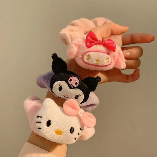 Autumn and Winter Cute Cartoon Dog Design Kuromi Hair Tie for Girls, Soft Plush Colon Ring, Soft Girl Student Hair Accessory