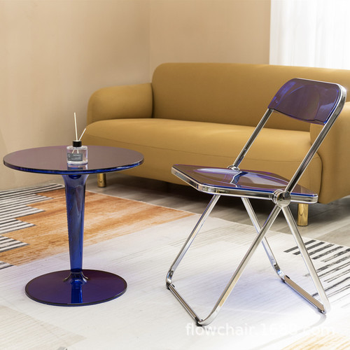 Small Modern Minimalist Corner Coffee Table with Acrylic Crystal Creative Nordic Transparent Round Living Room End Table