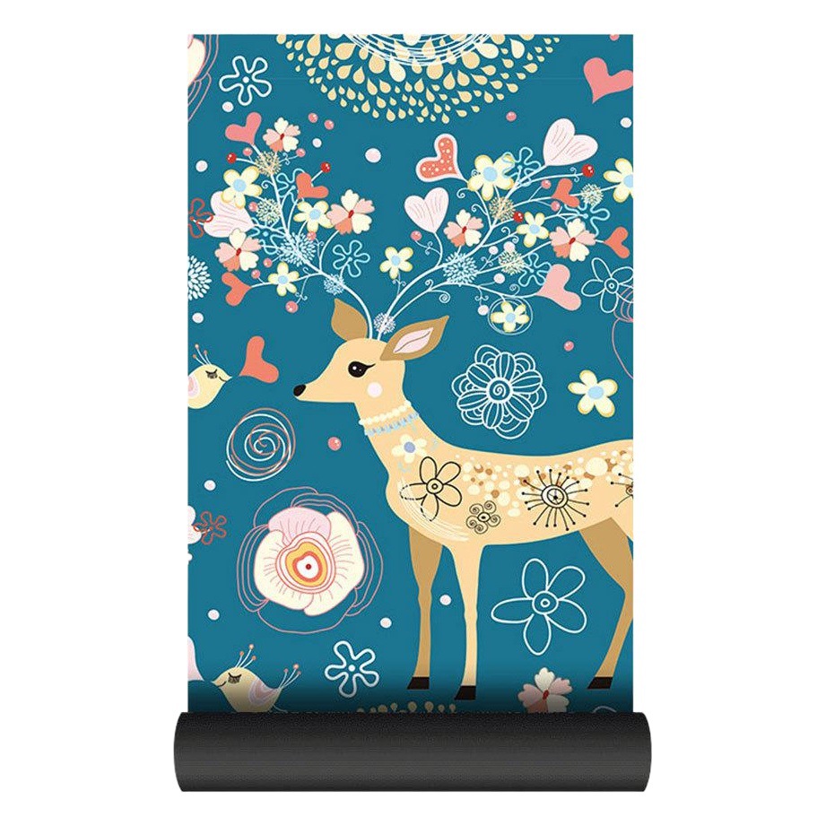 1.5mm Natural Rubber Suede Yoga Mat Printed Ultra-thin Folding Non-slip Cloth Sweat-absorbent Portable Travel Mat